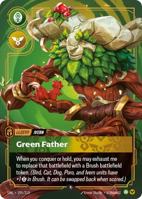 Image for Ivern - Green Father (195/219) (Unleashed) (UNL) - Riftbound: League of Legends Trading Card Game