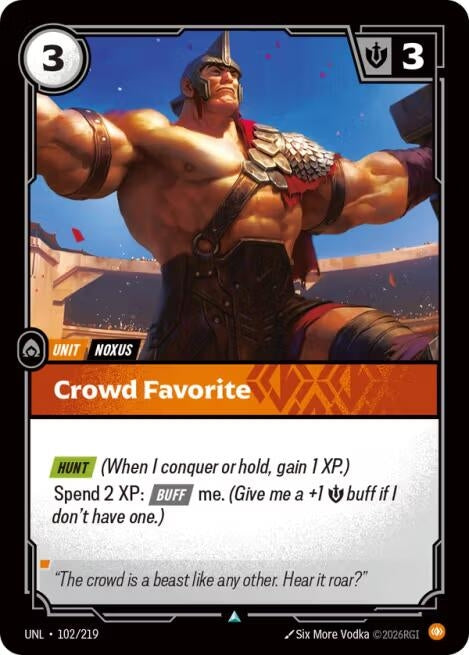 Image for Crowd Favorite (102/219) (Unleashed) (UNL) - Riftbound: League of Legends Trading Card Game