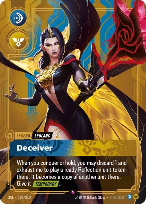 Image for LeBlanc - Deceiver (199/219) (Unleashed) (UNL) - Riftbound: League of Legends Trading Card Game