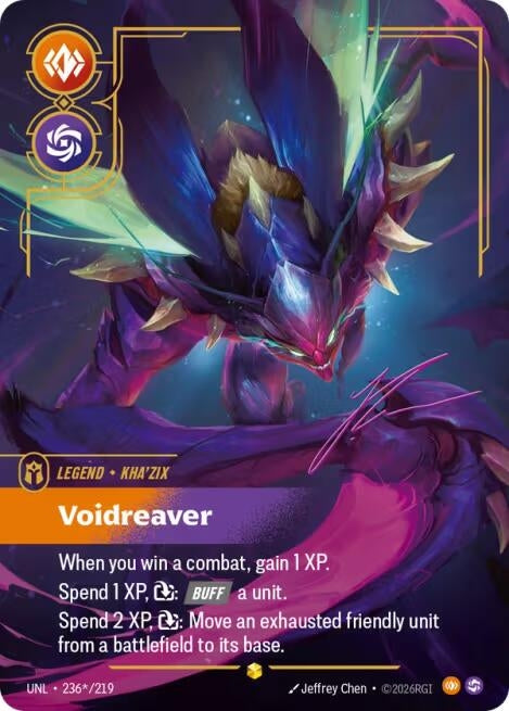 Image for Kha'Zix - Voidreaver (Signature) (236*/219) (Unleashed) (UNL) - Riftbound: League of Legends Trading Card Game