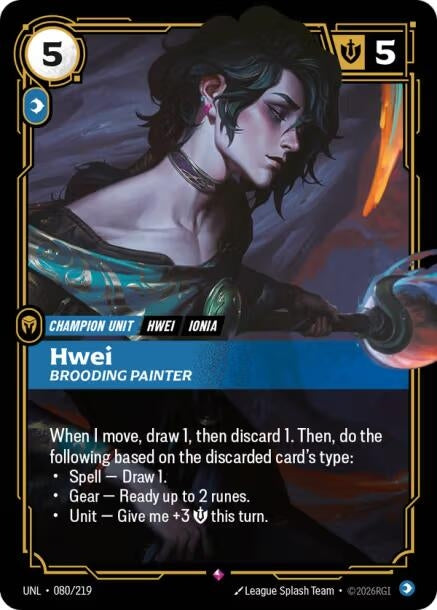 Image for Hwei - Brooding Painter (080/219) (Unleashed) (UNL) - Riftbound: League of Legends Trading Card Game