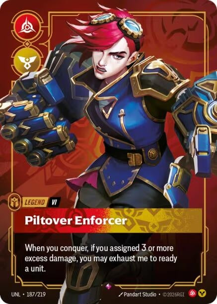 Image for Vi - Piltover Enforcer (187/219) (Unleashed) (UNL) - Riftbound: League of Legends Trading Card Game
