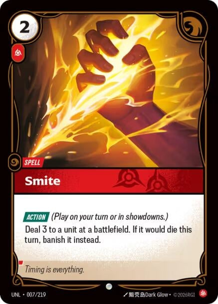 Image for Smite (007/219) (Unleashed) (UNL) - Riftbound: League of Legends Trading Card Game