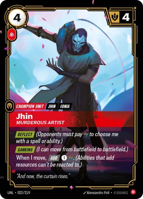 Image for Jhin - Murderous Artist (022/219) (Unleashed) (UNL) - Riftbound: League of Legends Trading Card Game