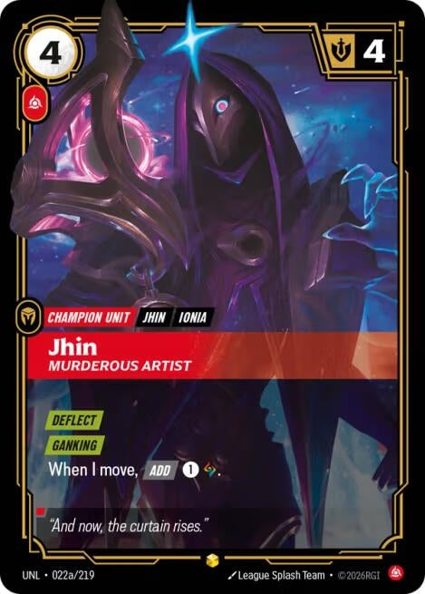 Image for Jhin - Murderous Artist (Alternate Art) (022a/219) (Unleashed) (UNL) - Riftbound: League of Legends Trading Card Game