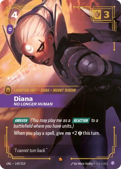 Image for Diana - No Longer Human (149/219) (Unleashed) (UNL) - Riftbound: League of Legends Trading Card Game
