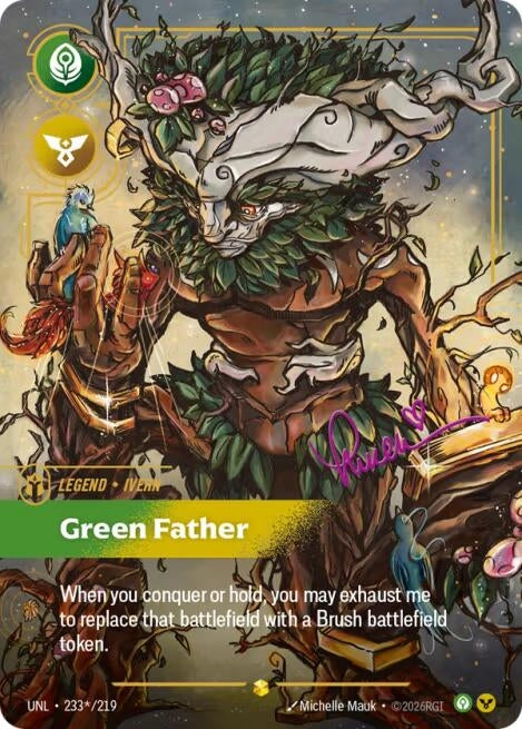 Image for Ivern - Green Father (Signature) (233*/219) (Unleashed) (UNL) - Riftbound: League of Legends Trading Card Game