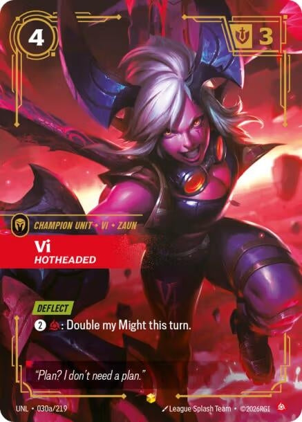 Image for Vi - Hotheaded (Alternate Art) (030a/219) (Unleashed) (UNL) - Riftbound: League of Legends Trading Card Game