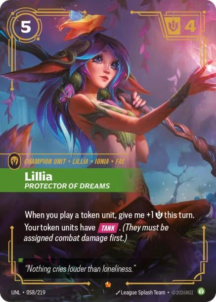 Image for Lillia - Protector of Dreams (058/219) (Unleashed) (UNL) - Riftbound: League of Legends Trading Card Game