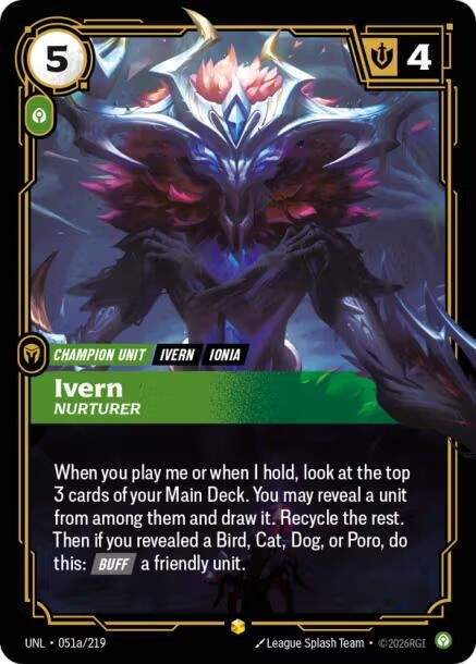 Image for Ivern - Nurturer (Alternate Art) (051a/219) (Unleashed) (UNL) - Riftbound: League of Legends Trading Card Game