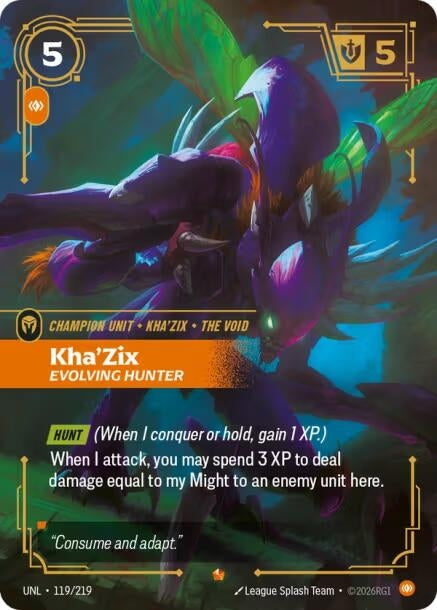 Image for Kha'Zix - Evolving Hunter (119/219) (Unleashed) (UNL) - Riftbound: League of Legends Trading Card Game