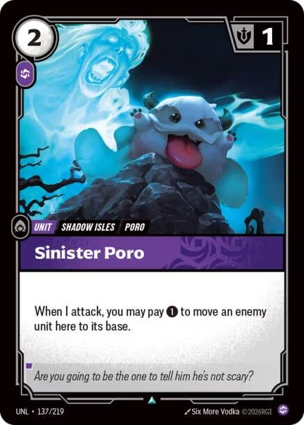 Image for Sinister Poro (137/219) (Unleashed) (UNL) - Riftbound: League of Legends Trading Card Game