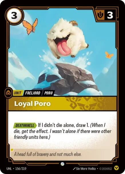Image for Loyal Poro (156/219) (Unleashed) (UNL) - Riftbound: League of Legends Trading Card Game