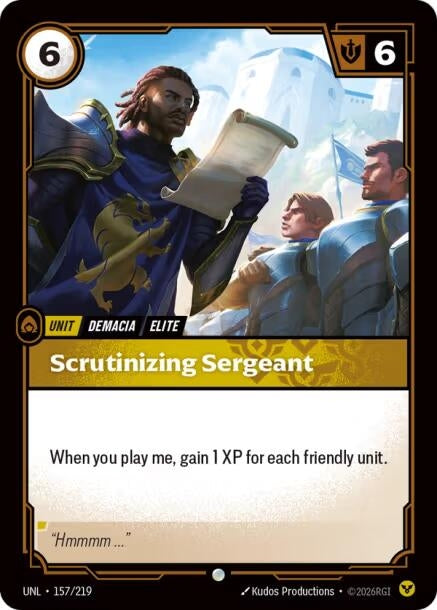 Image for Scrutinizing Sergeant (157/219) (Unleashed) (UNL) - Riftbound: League of Legends Trading Card Game