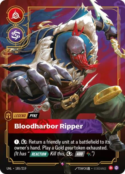 Image for Pyke - Bloodharbor Ripper (185/219) (Unleashed) (UNL) - Riftbound: League of Legends Trading Card Game