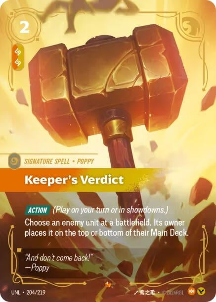 Image for Keeper's Verdict (204/219) (Unleashed) (UNL) - Riftbound: League of Legends Trading Card Game