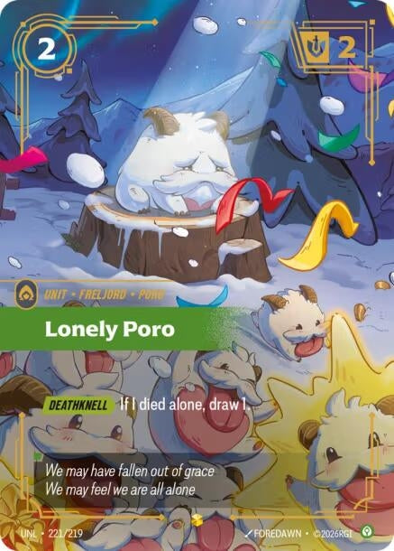 Image for Lonely Poro (Overnumbered) (221/219) (Unleashed) (UNL) - Riftbound: League of Legends Trading Card Game