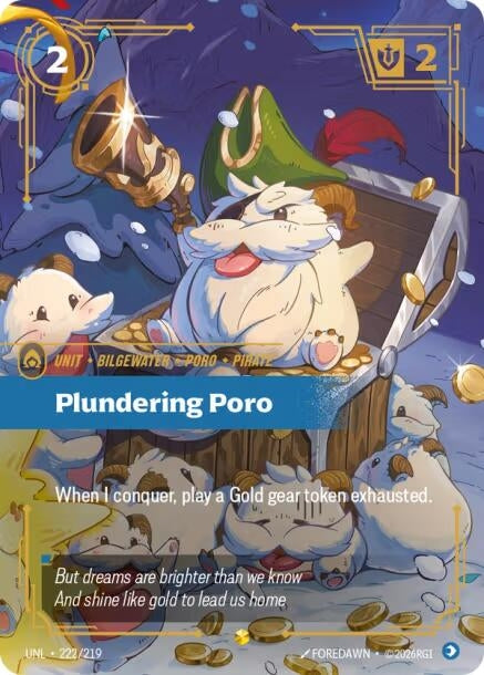 Image for Plundering Poro (Overnumbered) (222/219) (Unleashed) (UNL) - Riftbound: League of Legends Trading Card Game