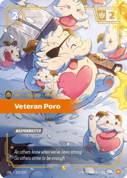 Image for Veteran Poro (Overnumbered) (223/219) (Unleashed) (UNL) - Riftbound: League of Legends Trading Card Game