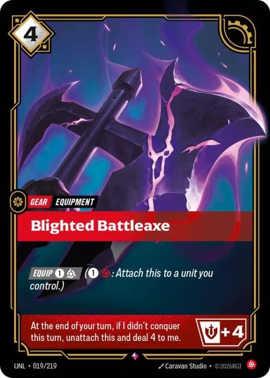 Image for Blighted Battleaxe (019/219) (Unleashed) (UNL) - Riftbound: League of Legends Trading Card Game