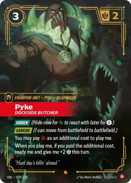 Image for Pyke - Dockside Butcher (028/219) (Unleashed) (UNL) - Riftbound: League of Legends Trading Card Game