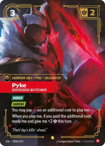 Image for Pyke - Dockside Butcher (Alternate Art) (028a/219) (Unleashed) (UNL) - Riftbound: League of Legends Trading Card Game