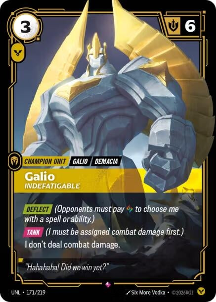 Image for Galio - Indefatigable (171/219) (Unleashed) (UNL) - Riftbound: League of Legends Trading Card Game