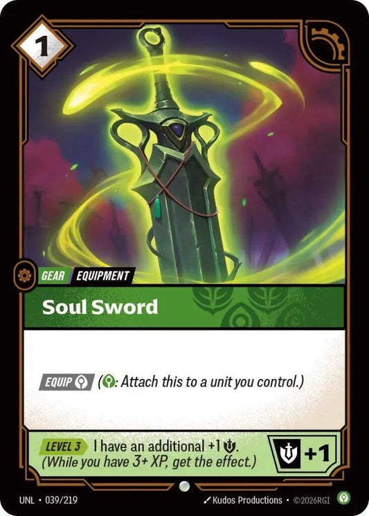 Image for Soul Sword (039/219) (Unleashed) (UNL) - Riftbound: League of Legends Trading Card Game