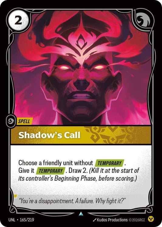 Image for Shadow's Call (165/219) (Unleashed) (UNL) - Riftbound: League of Legends Trading Card Game
