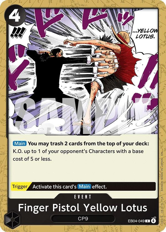 Image for Finger Pistol Yellow Lotus (EB04-049) (Adventure on Kami's Island) - One Piece Card Game