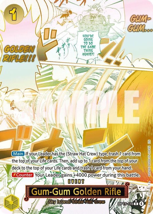 Image for Gum-Gum Golden Rifle (Alternate Art) (OP15-116) (Adventure on Kami's Island) - One Piece Card Game