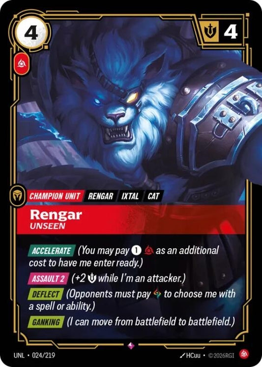 Image for Rengar - Unseen (024/219) (Unleashed) (UNL) - Riftbound: League of Legends Trading Card Game