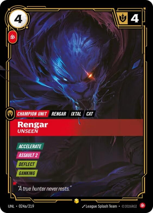 Image for Rengar - Unseen (Alternate Art) (024a/219) (Unleashed) (UNL) - Riftbound: League of Legends Trading Card Game