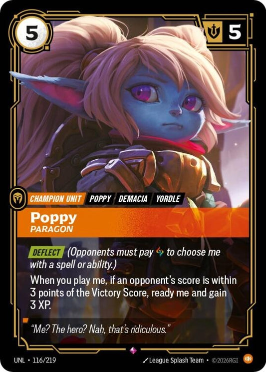 Image for Poppy - Paragon (116/219) (Unleashed) (UNL) - Riftbound: League of Legends Trading Card Game