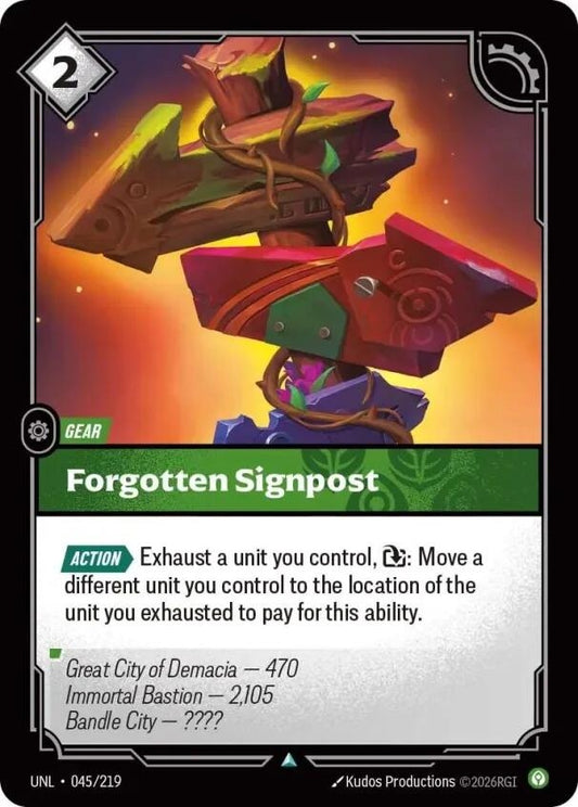 Image for Forgotten Signpost (045/219) (Unleashed) (UNL) - Riftbound: League of Legends Trading Card Game