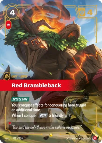 Image for Red Brambleback (Alternate Art) (029a/219) (Unleashed) (UNL) - Riftbound: League of Legends Trading Card Game