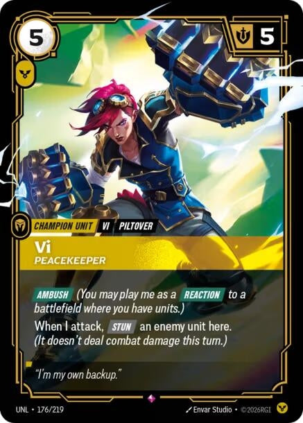 Image for Vi - Peacekeeper (176/219) (Unleashed) (UNL) - Riftbound: League of Legends Trading Card Game