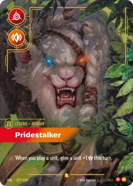 Image for Rengar - Pridestalker (Overnumbered) (227/219) (Unleashed) (UNL) - Riftbound: League of Legends Trading Card Game