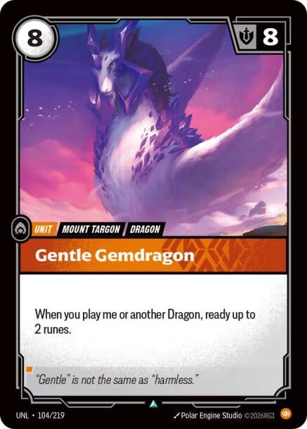 Image for Gentle Gemdragon (104/219) (Unleashed) (UNL) - Riftbound: League of Legends Trading Card Game