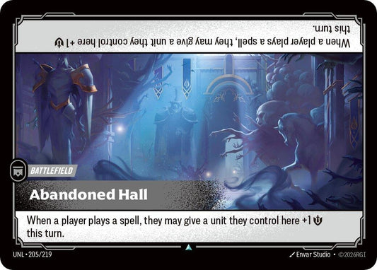 Image for Abandoned Hall (205/219) (Unleashed) (UNL) - Riftbound: League of Legends Trading Card Game