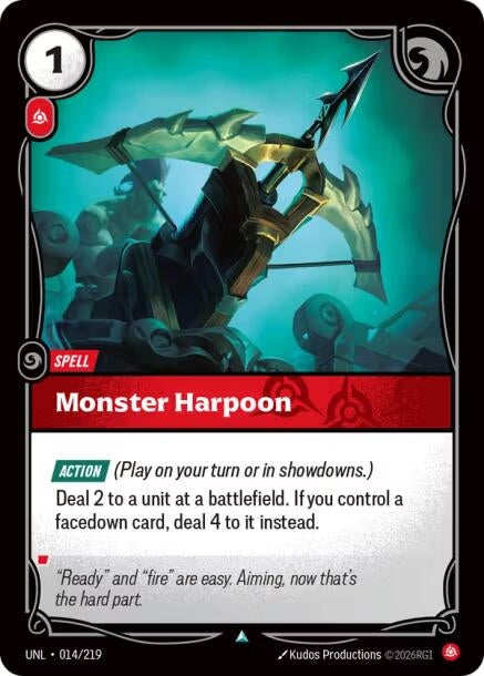 Image for Monster Harpoon (014/219) (Unleashed) (UNL) - Riftbound: League of Legends Trading Card Game
