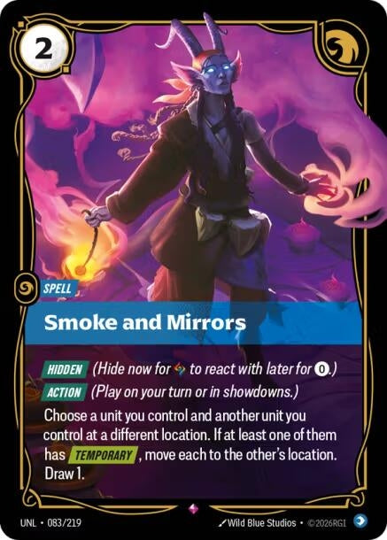 Image for Smoke and Mirrors (083/219) (Unleashed) (UNL) - Riftbound: League of Legends Trading Card Game