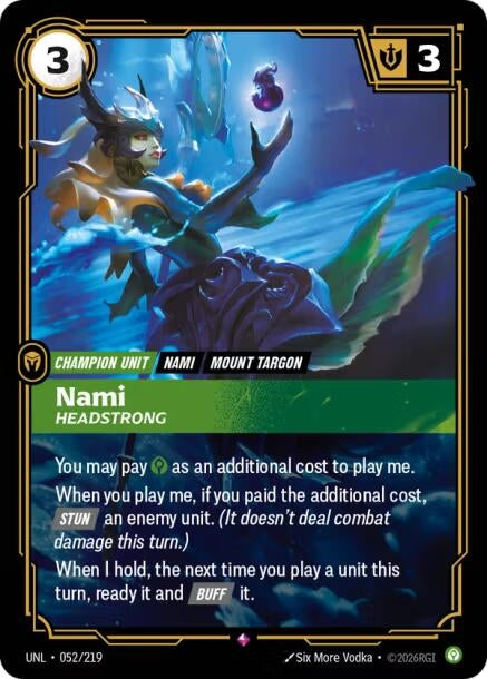 Image for Nami - Headstrong (052/219) (Unleashed) (UNL) - Riftbound: League of Legends Trading Card Game