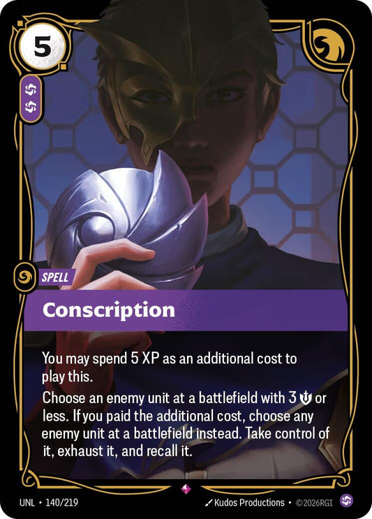Image for Conscription (140/219) (Unleashed) (UNL) - Riftbound: League of Legends Trading Card Game