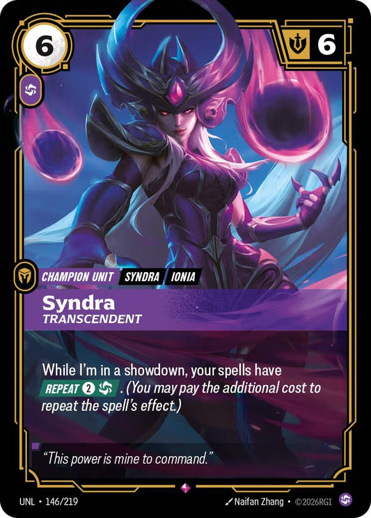 Image for Syndra - Transcendent (146/219) (Unleashed) (UNL) - Riftbound: League of Legends Trading Card Game