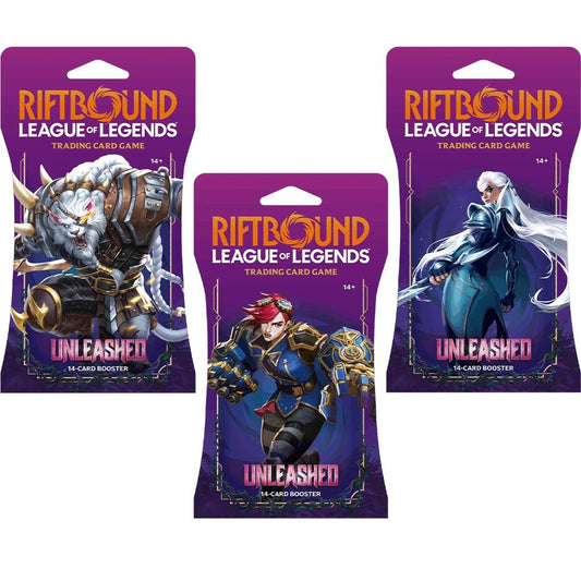 Image for Unleashed - Sleeved Booster Pack Art Bundle [Set of 3] - Riftbound: League of Legends Trading Card Game