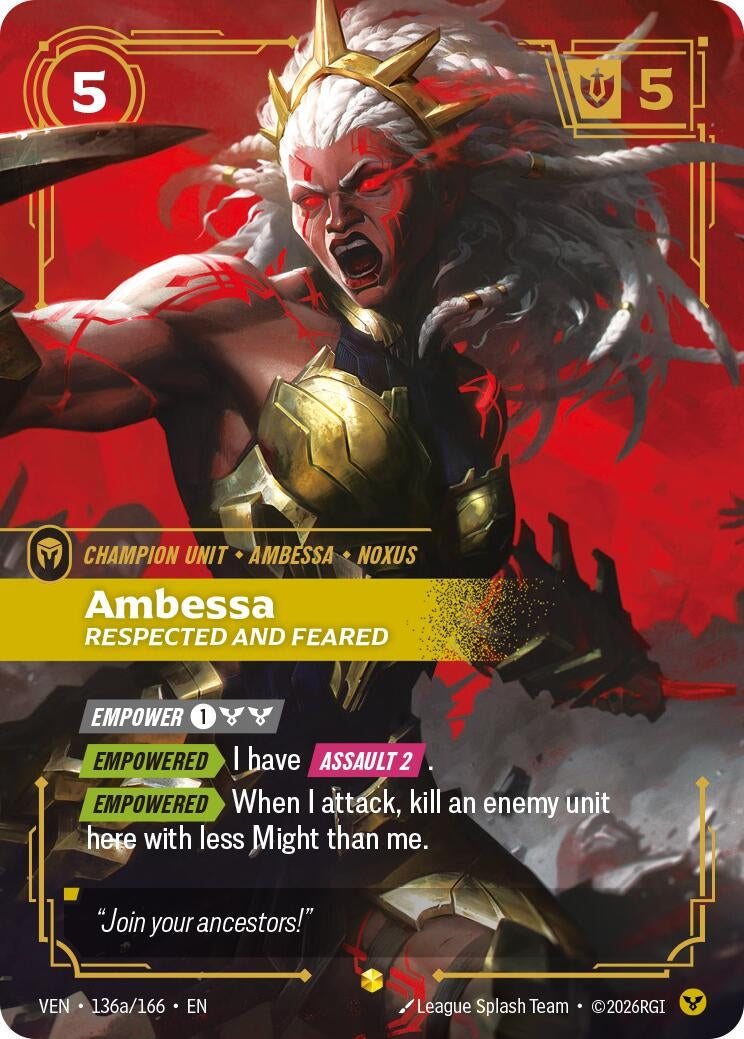 Ambessa - Respected and Feared (Alternate Art) (136a/166) (Vendetta) (VEN)