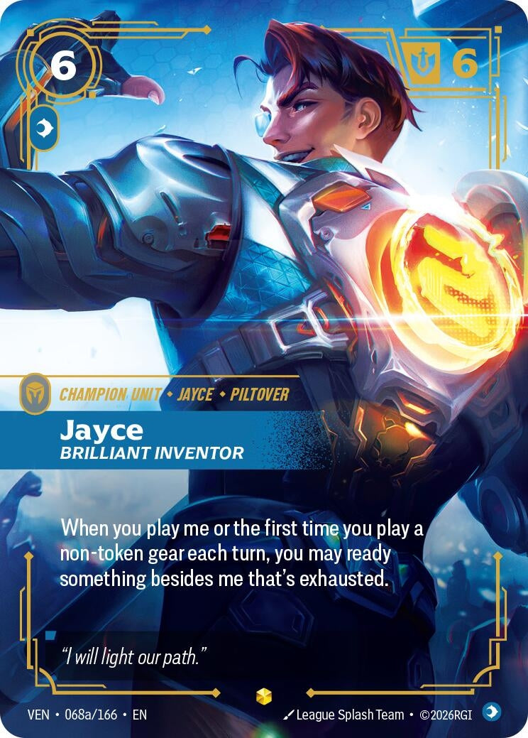 Image for Jayce - Brilliant Inventor (Alternate Art) (068a/166) (Vendetta) (VEN) - Riftbound: League of Legends Trading Card Game