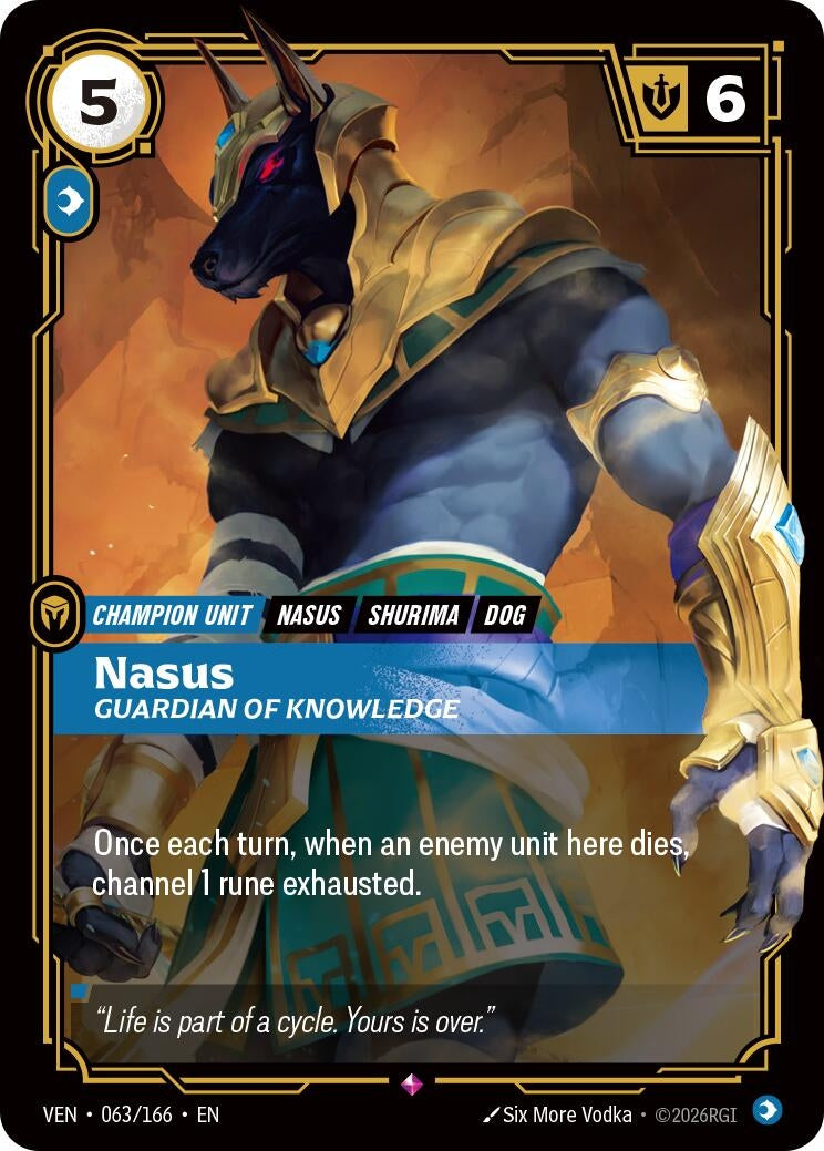 Image for Nasus - Guardian of Knowledge (063/166) (Vendetta) (VEN) - Riftbound: League of Legends Trading Card Game