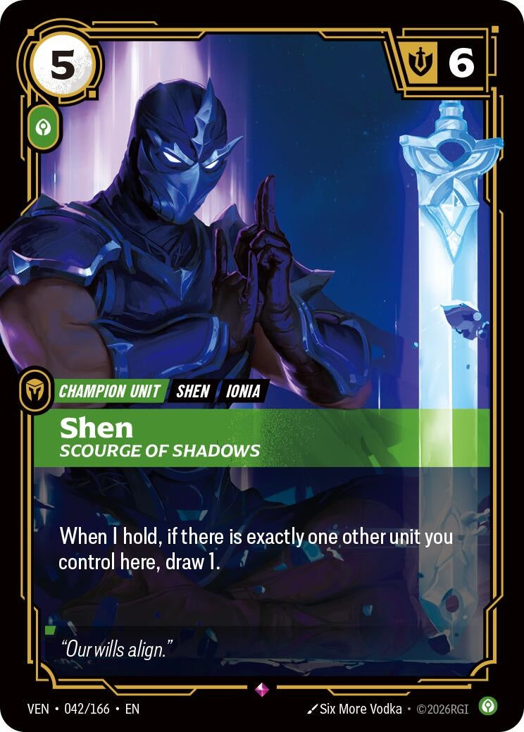 Image for Shen - Scourge of Shadows (042/166) (Vendetta) (VEN) - Riftbound: League of Legends Trading Card Game